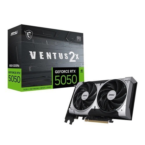 Msi nVidia GeForce RTX 5050 8G Ventus 2X Oc, Boost: 2560 MHz, Cuda 2560 Units, 8GB GDDR6, Hdmi™ X 1 (Embargo)