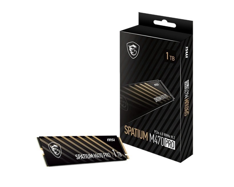 Msi Spatium M470 Pro PCIe 4.0 NVMe M.2 1TB SSD, Sequential Read Up To 6000MB/s, Sequential Write Up To 5000MB/s, 640 TBW, 5 Year Warranty For CC