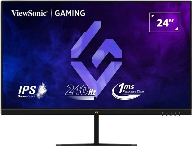 ViewSonic 24' FHD Ips 240Hz, 1MS MPRT, FreeSync & G‑Sync Compatible, HDR10, Hdmi/Dp Gaming Monitor,3YARW