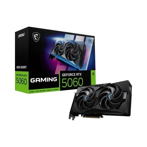 Msi nVidia GeForce RTX 5060 8G Gaming Oc, Pci Express® Gen 5 X16, Boost: 2625 MHz, Cuda 3840 Units, 8GB GDDR7, . Hdmi™ X 1