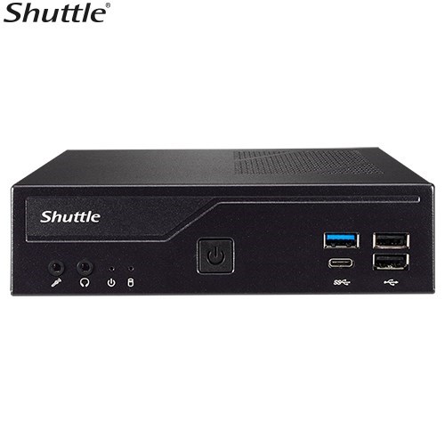 Shuttle DH610 V2 Slim Mini PC 1L Barebone - Intel 12TH/13TH/14TH Gen , 2xDDR5 (Max96g), 2.5' HDD/SSD Bay, 2xLAN (1G & 2.5G), 2xRS232, Hdmi, 2xDP, 120W