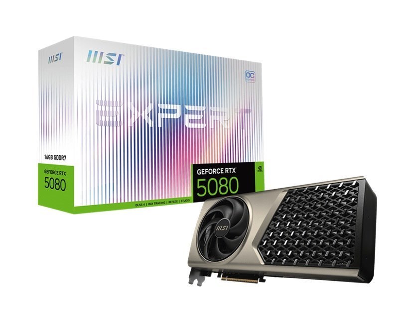 Msi nVidia GeForce RTX 5080 16G Expert Oc, Boost: 2640 MHz, Cuda 10752 Units, 16GB GDDR7, Hdmi™ X 1