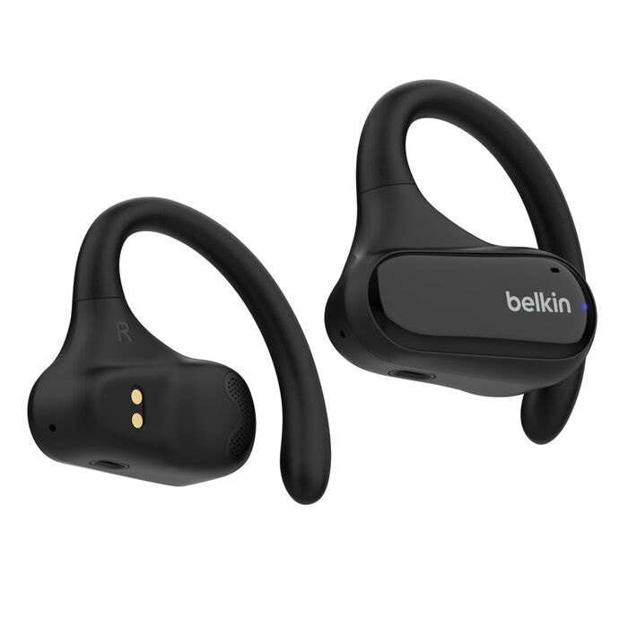Belkin SoundForm ClearFit Open-Ear Wireless Earbuds - Black (AUC013btBK), Fast Charge, IPX5-Rated, Multipoint Technology, 26 HR, 2 Years Warranty