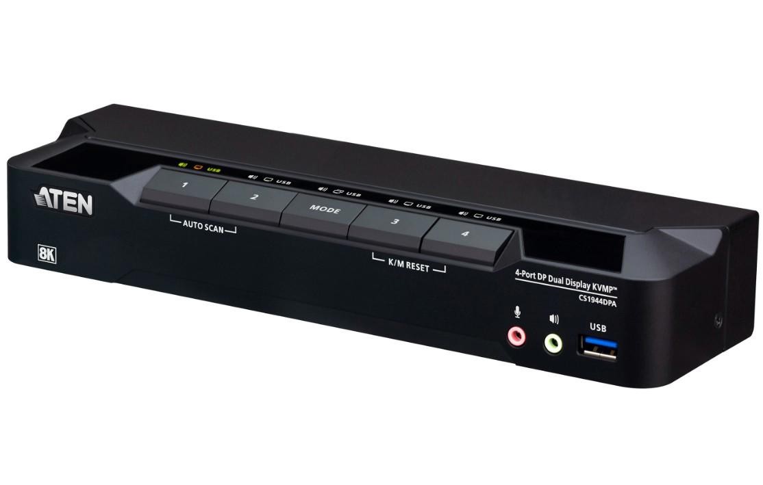 Aten 4-Port Usb 3.0 4K Displayport Dual Display KVMP Switch