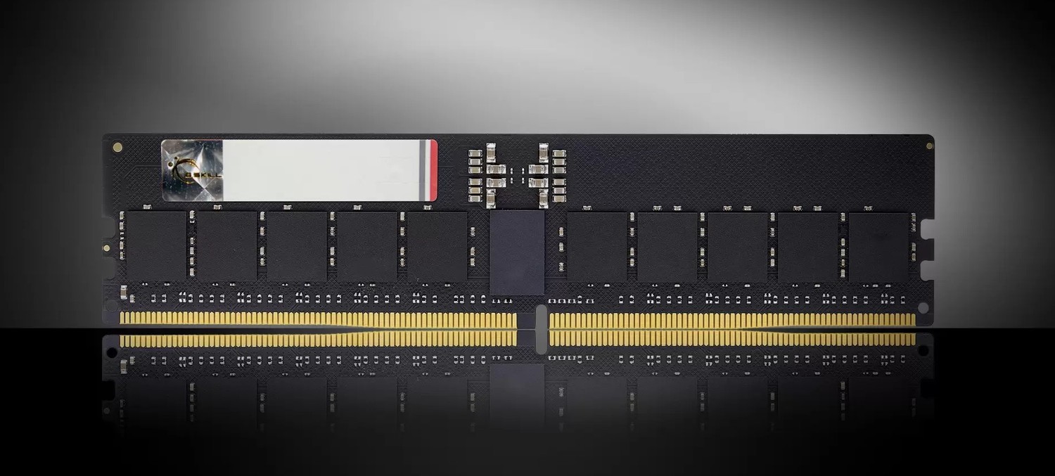 G.Skill F5-6400R5252a64gx1-G5 64GB/ DDR5 6400 MT/s/ Timings 52-52-52-102/ Voltage 1.10V/Plug-and-Play Ecc R-Dimm