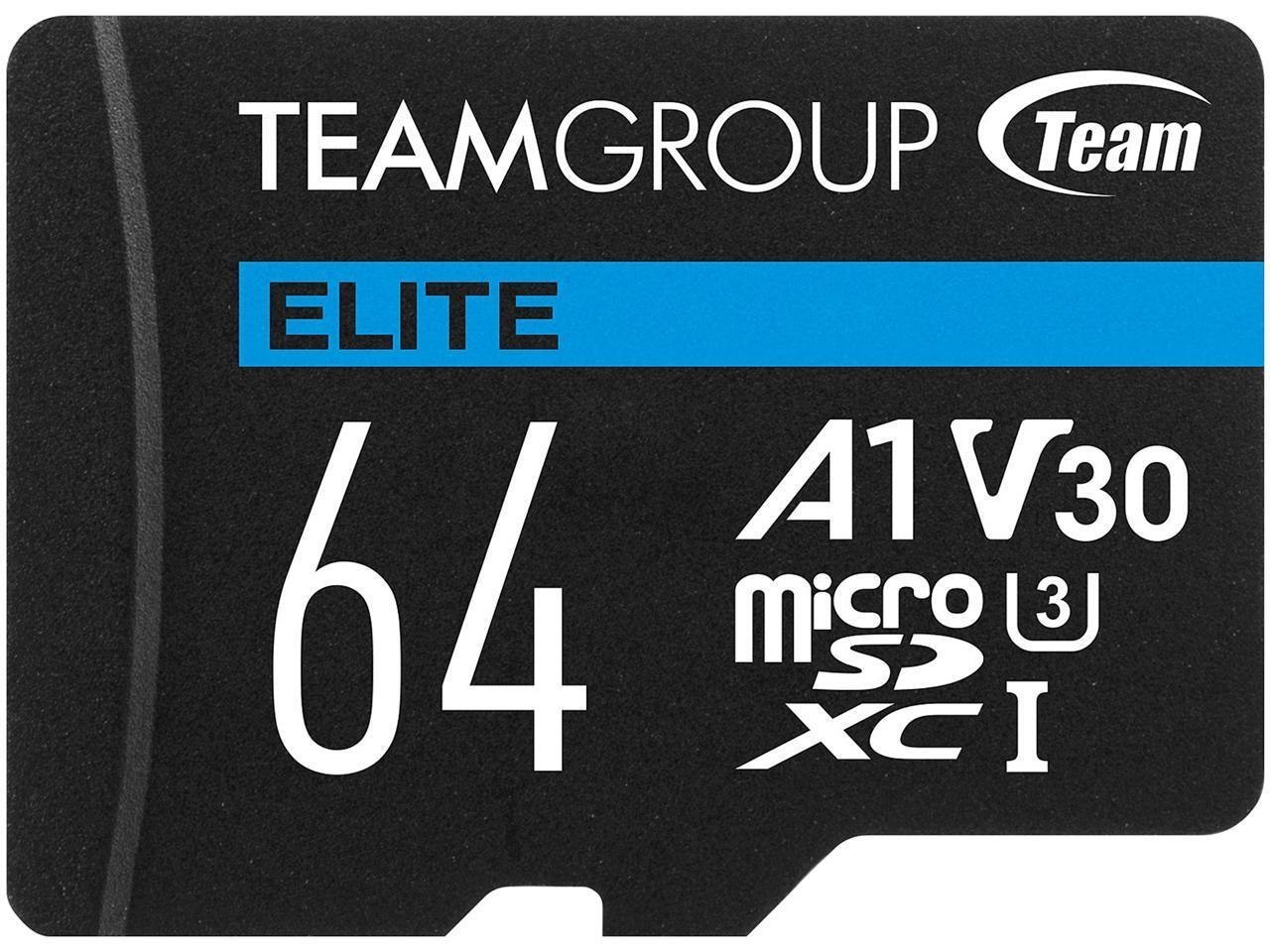 Team Elite Usdxc 64GB Uhs-I U3 V30 A1 Retail W/1Adapter
