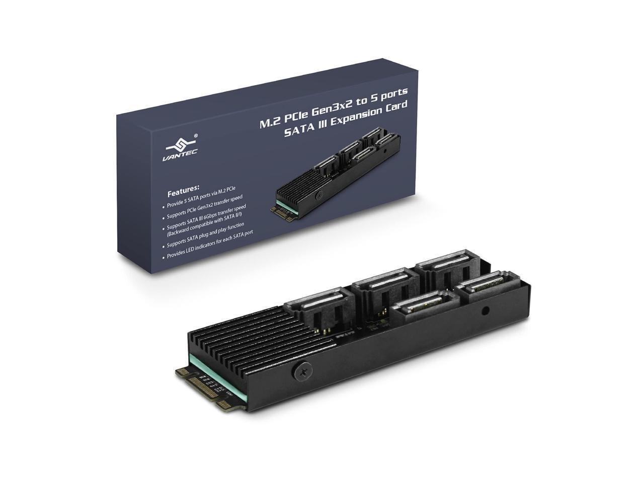 Vantec This M.2 Pcie Gen3x2 B+M Key To 5 Ports Sata Iii Expansion Card Is Designed To U