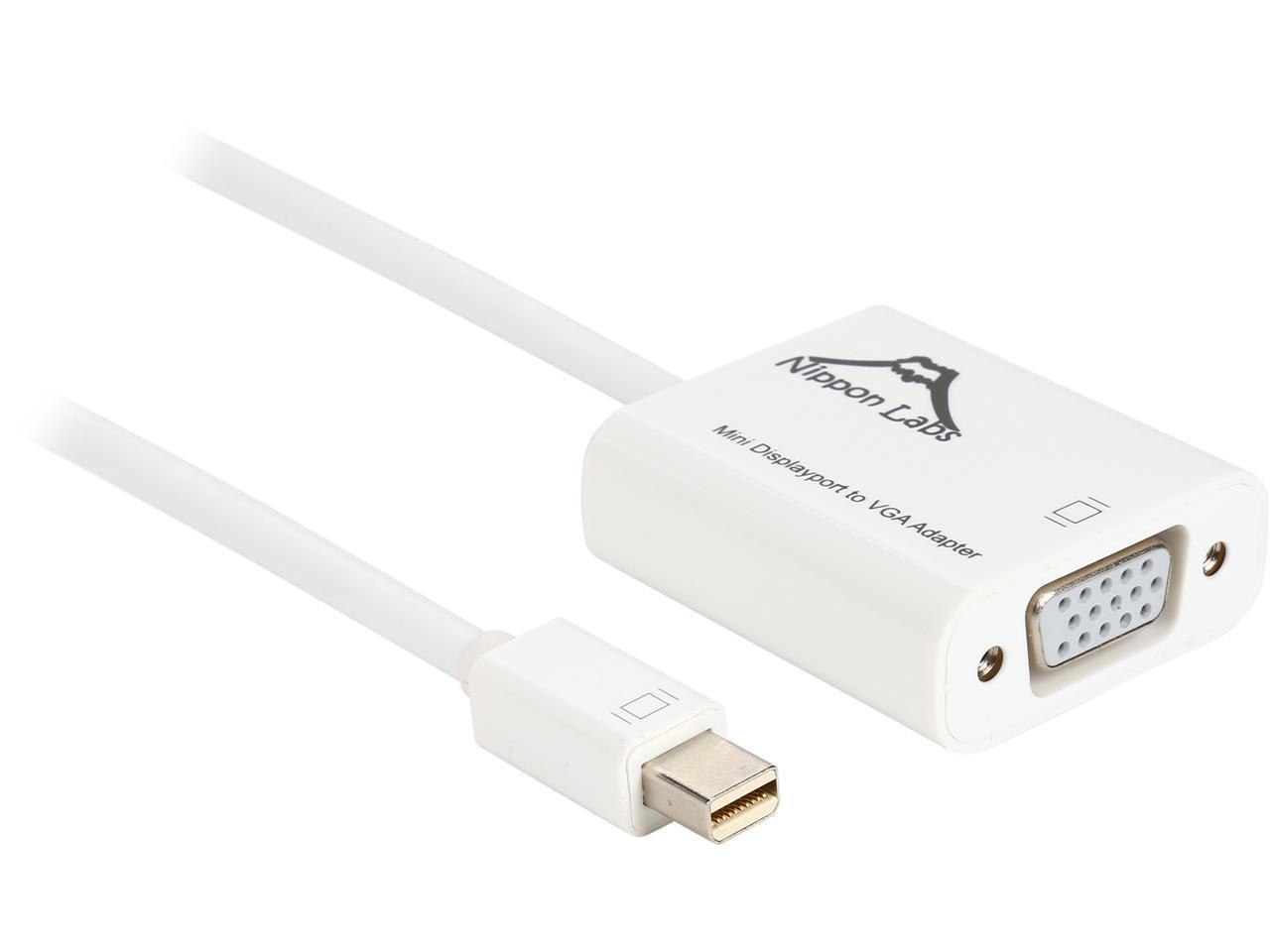 Nippon Labs Ad-Minidp-Vga 6" Mini DP DisplayPort Male To Vga Female Active Adapter Converter