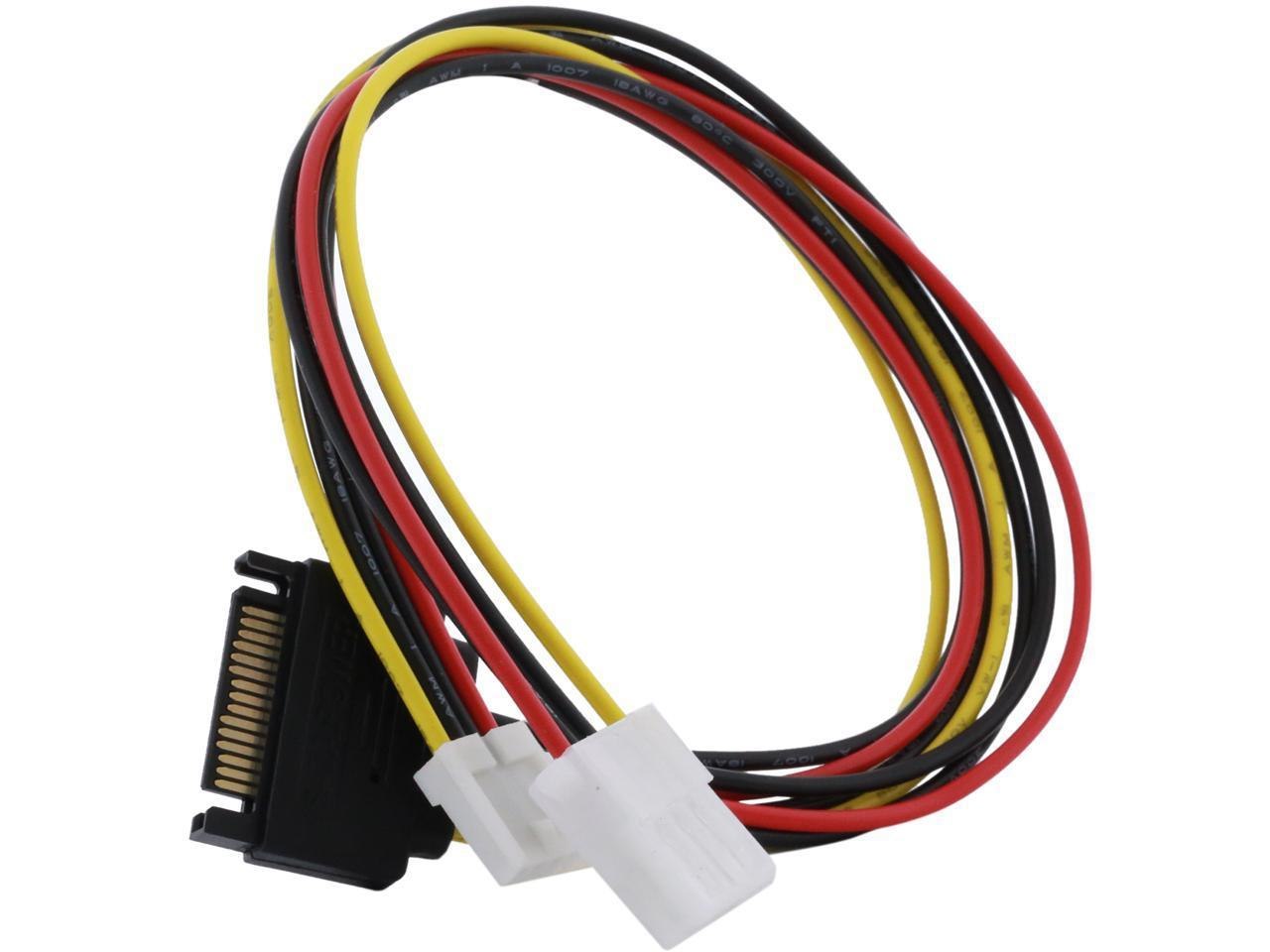 Rosewill Sc-Pwc-Mol-12-Sata 12" Sata 15-Pin Power Male To Molex 4-Pin LP4 & Floppy Drive 4-Pin SP4 Female Adapter Converter Y Cable