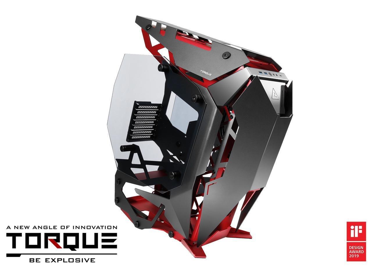 Antec Torque Black / Red Aluminum Atx Mid Tower Computer Case - Winner Of If Design Award 2019