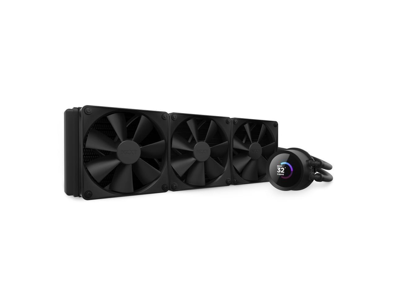 NZXT Kraken 360MM - RL-KN360-B1 – Aio Cpu Liquid Cooler - LCD Display - 3 X F120P Static Pressure Fan Radiator Fans Lga 1700 / Am5 Compatible