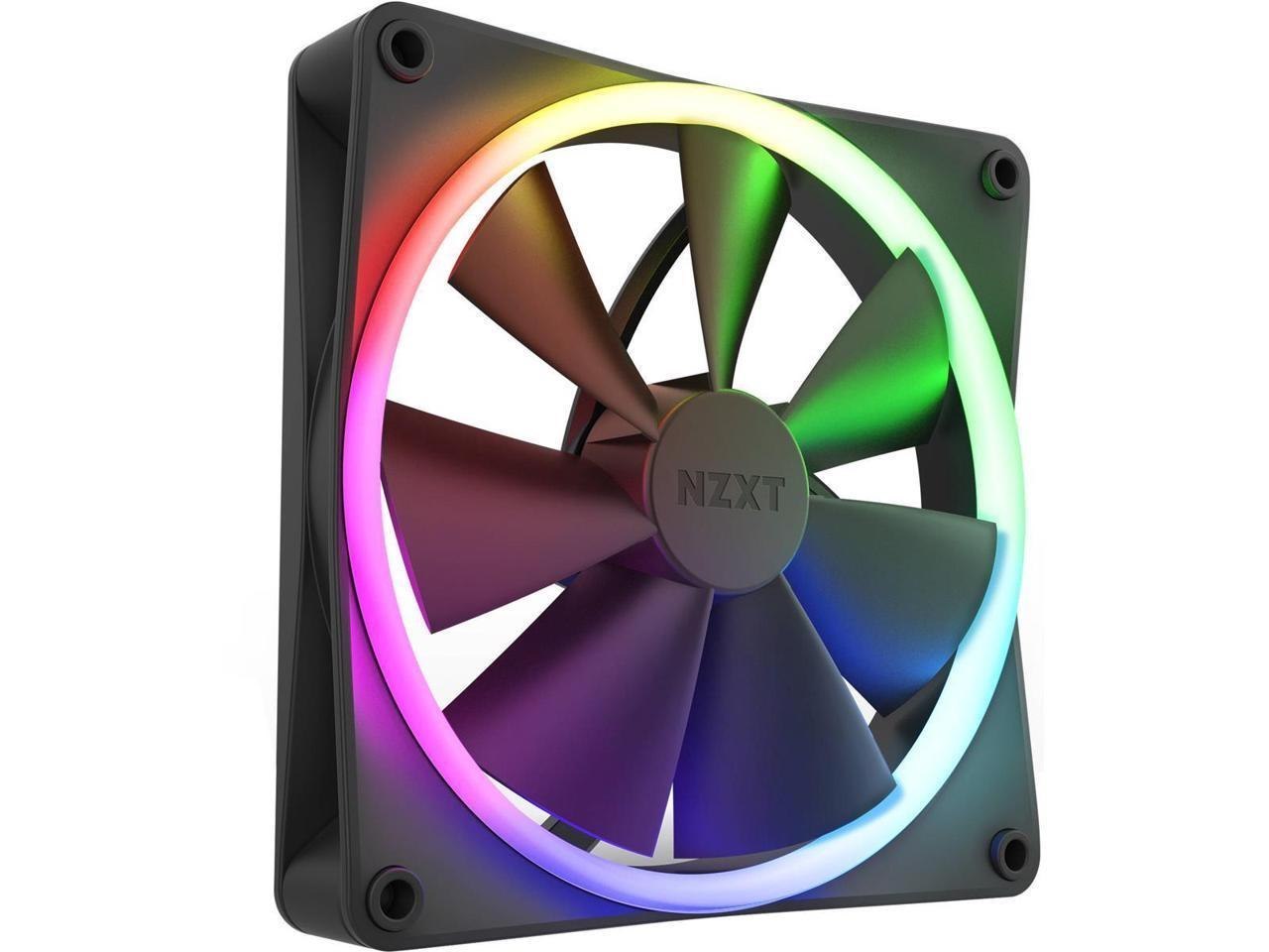 NZXT F120 RGB Core Fan - RF-C14SF-B1 - 140MM Hub-Mounted RGB Fan - Sublime RGB Lighting - PWM Control - Single