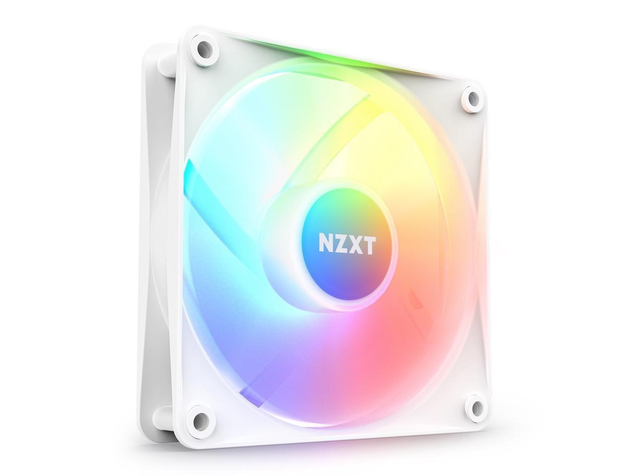 NZXT F120 RGB Core Fan - RF-C12SF-W1 - 120MM Hub-Mounted RGB Fan - Sublime RGB Lighting - PWM Control - Single