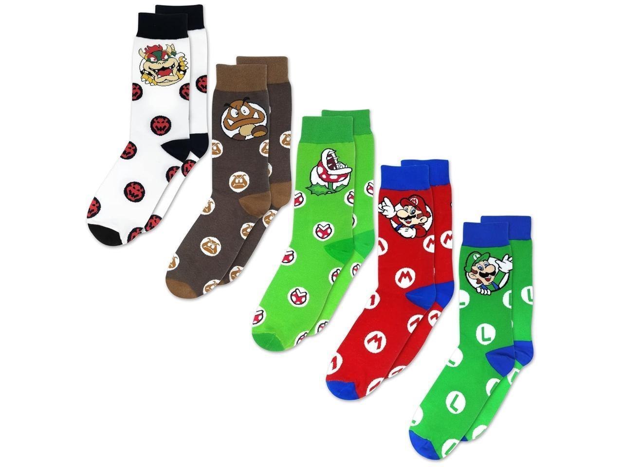 Nintendo Super Mario Socks - 5-Pack - Official Nintendo Merchandise