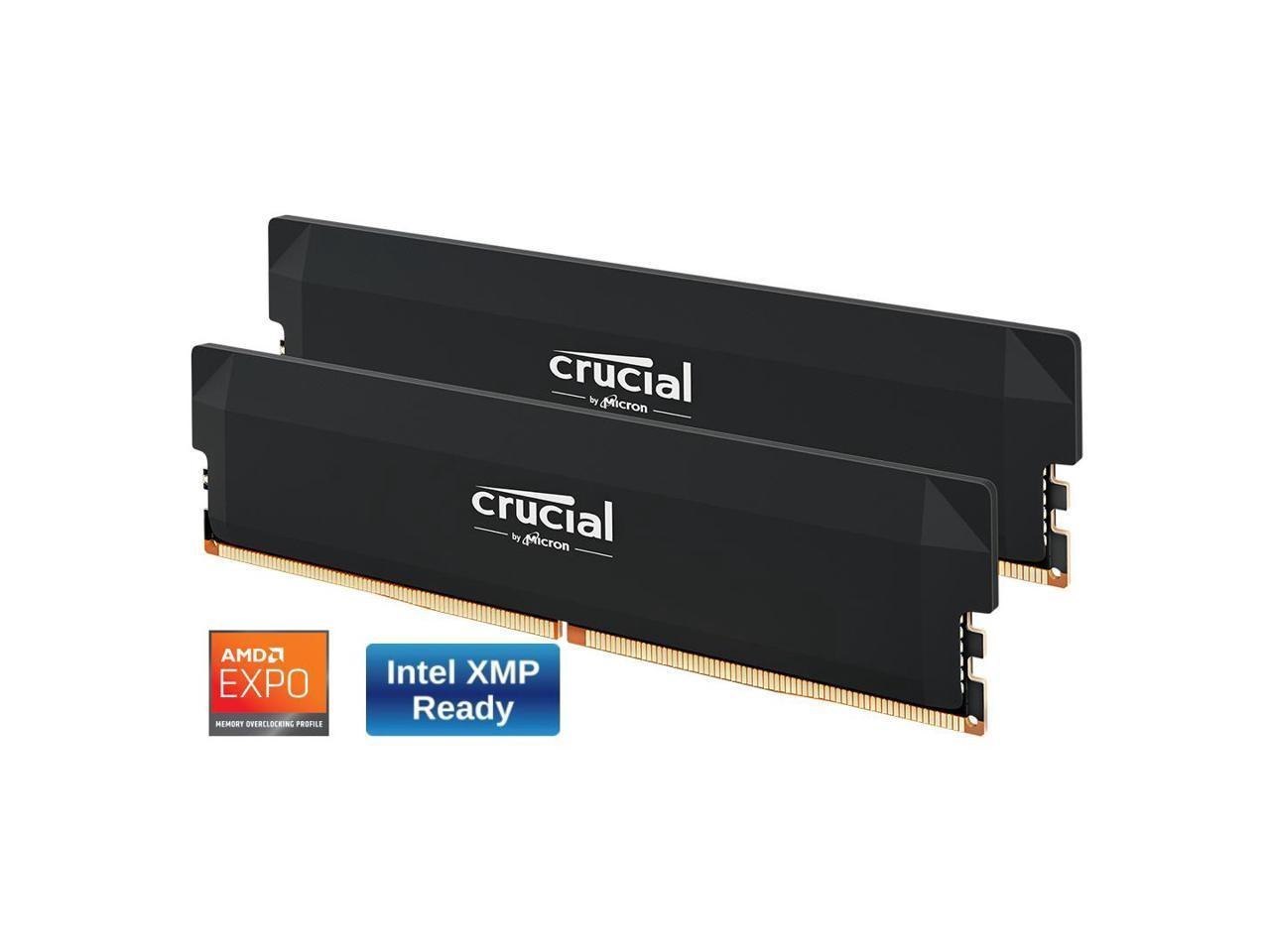 Crucial Pro Overclocking 32GB (2 X 16GB) DDR5 6400 (PC5 51200) Desktop Memory Model Cp2k16g64c38u5b