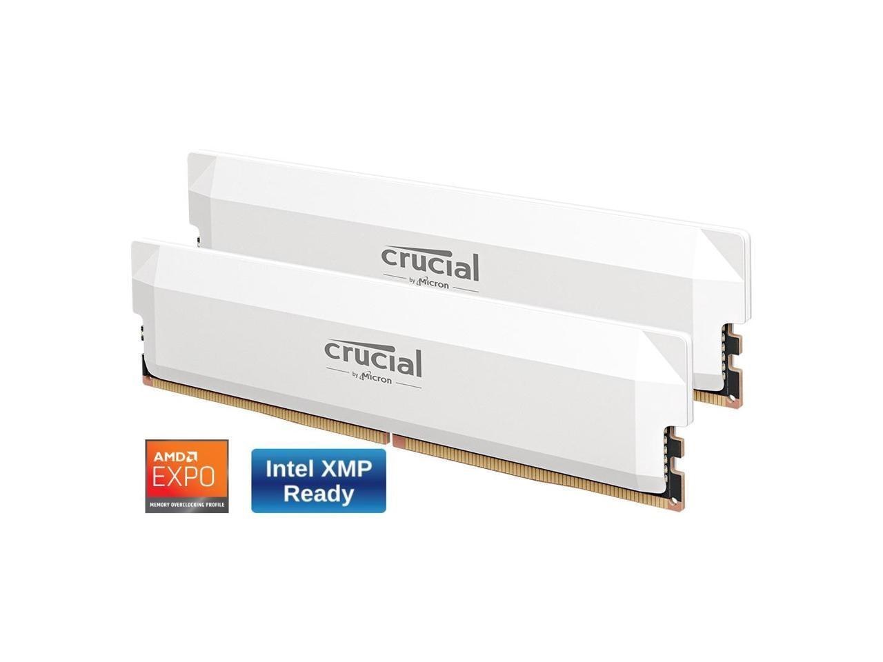 Crucial Pro Overclocking 64GB (2 X 32GB) DDR5 6400 (PC5 51200) Desktop Memory Model Cp2k32g64c40u5w