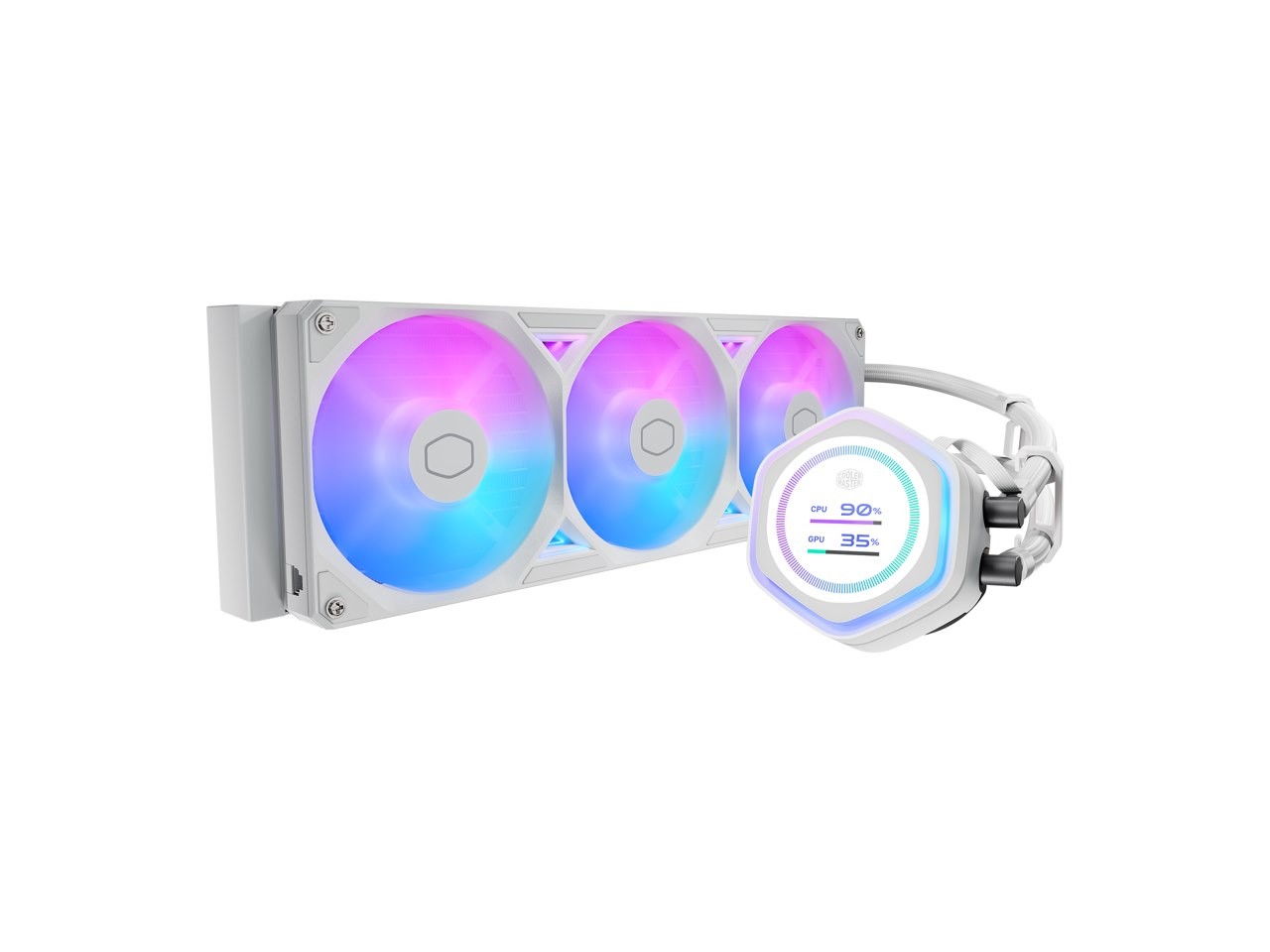 Cooler Master Atmos Ii 360 White LCD FreeForm 2.0 Aio Cpu Liquid Cooler