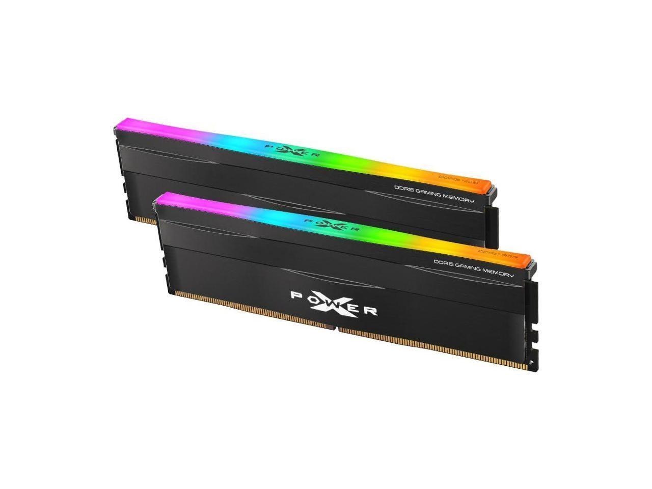 Silicon Power DDR5 32GB (2x16GB) Zenith RGB 6000MT/s (PC5-48000) 288-Pin CL36 1.35V Udimm Desktop Memory Module Ram Sp032gxlwu60ffdf Black