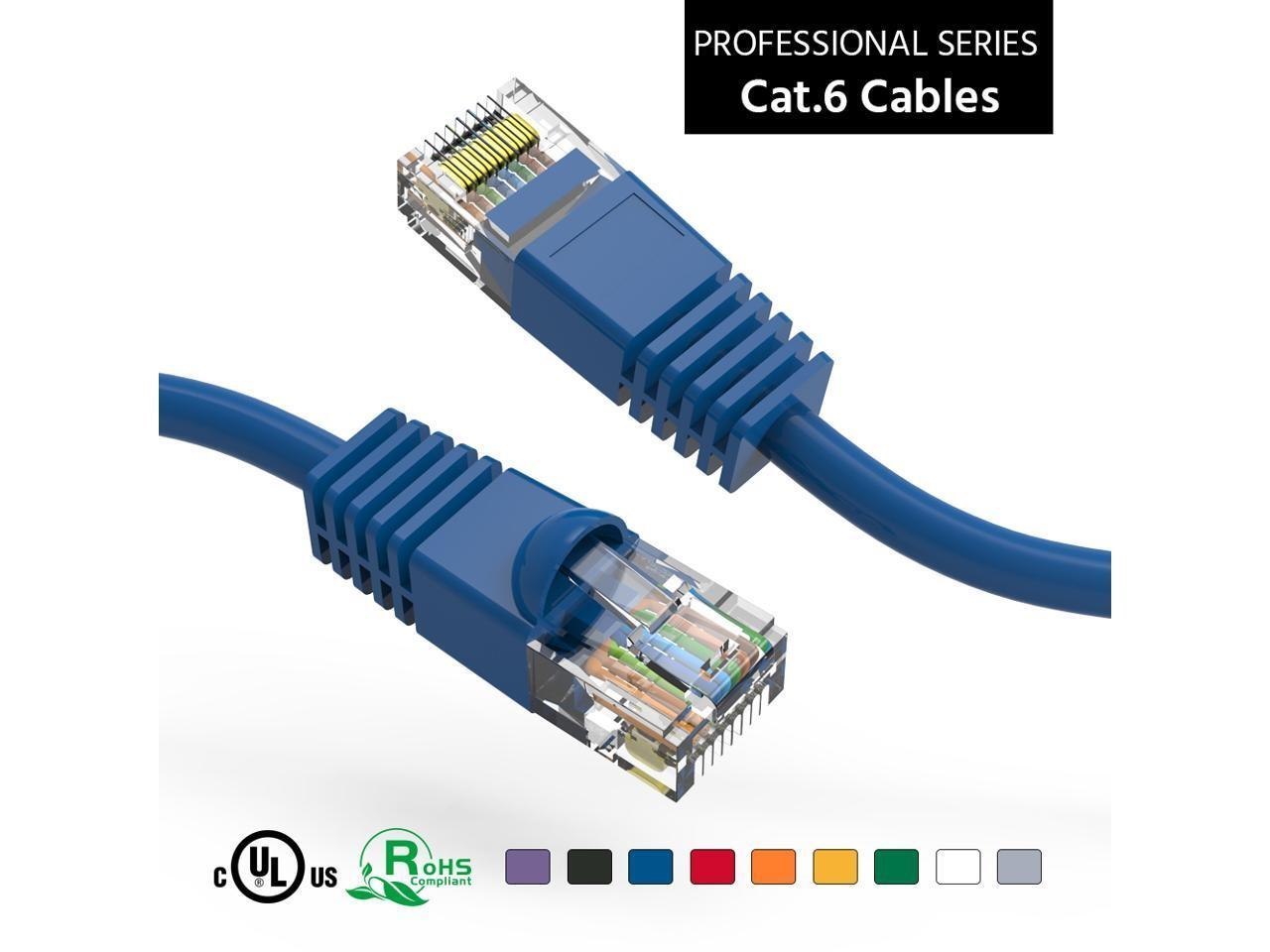 Nippon Labs Cat6 15FT Utp Ethernet Network Booted Cable - Blue - 15 FT. - 24Awg RJ45 Enhanced Cat 6 Patch Cable - 60Cat6-15Bl