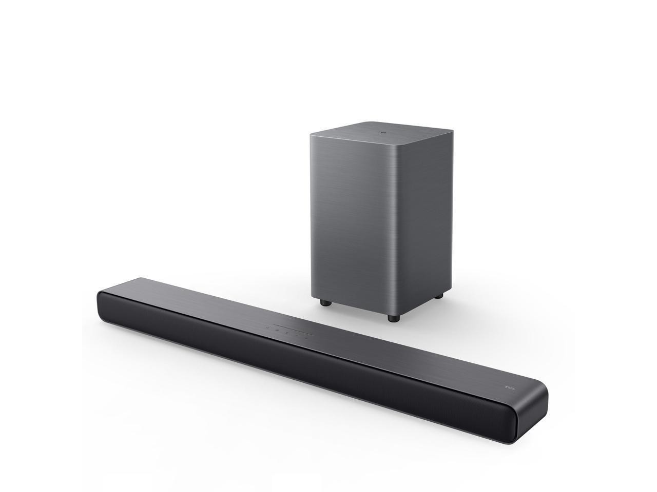 TCL S55H 2.1 Sound Bar With Wireless Subwoofer For Smart TV | Dolby Atmos DTS:X Auto Room Calibration| 220W Power Wireless Bluetooth Home Theater Audio | App Control & Remote Control | Latest Model