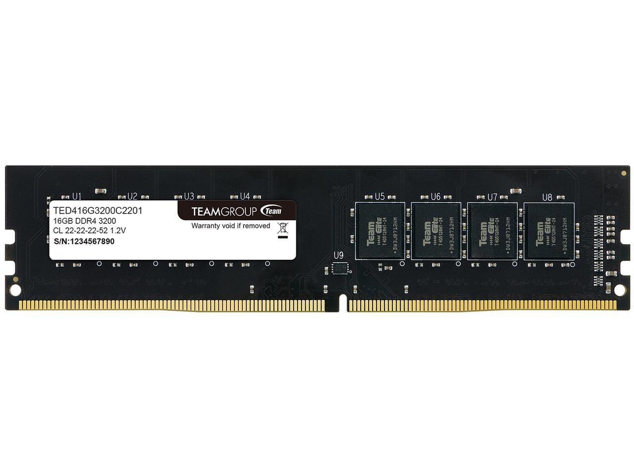 Teamgroup Elite 16GB 288-Pin DDR4 Sdram DDR4 3200 (PC4 25600) Desktop Memory Mod