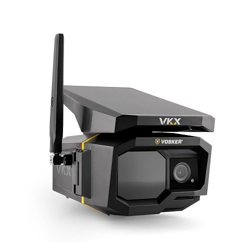 VOSKER VKX-US Wireless Security Camera with Integrated Solar Panel, Black