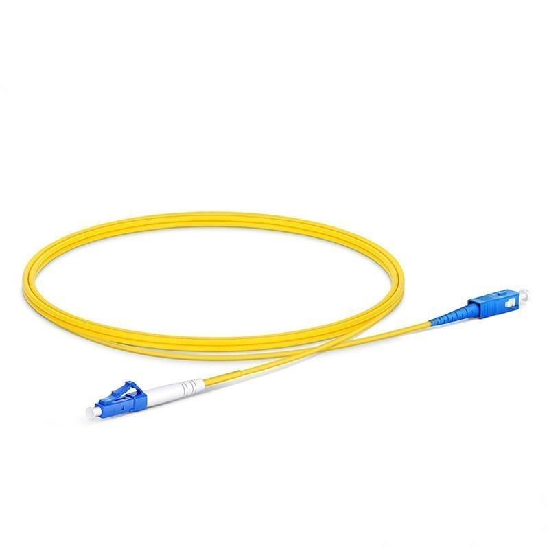 1.5m (5ft) Fiber Patch Cable, 1 Fiber, LC UPC Simplex to SC UPC Simplex, Single Mode (OS2), Riser (OFNR), 2.0mm, Tight-Buffered, Yellow