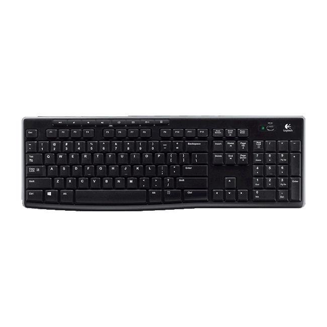 Logitech K270 Keyboard - Wireless Connectivity - USB Interface - Black
