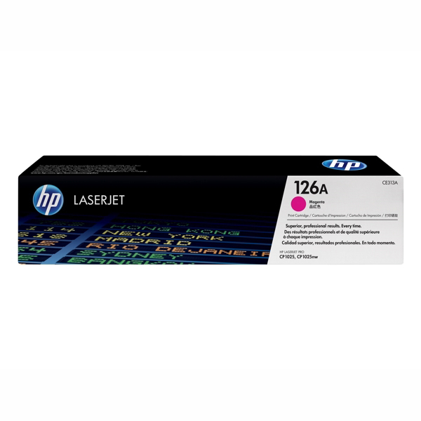 HP 126A (CE313A) Original Standard Yield Laser Toner Cartridge - Single Pack - Magenta - 1 Each