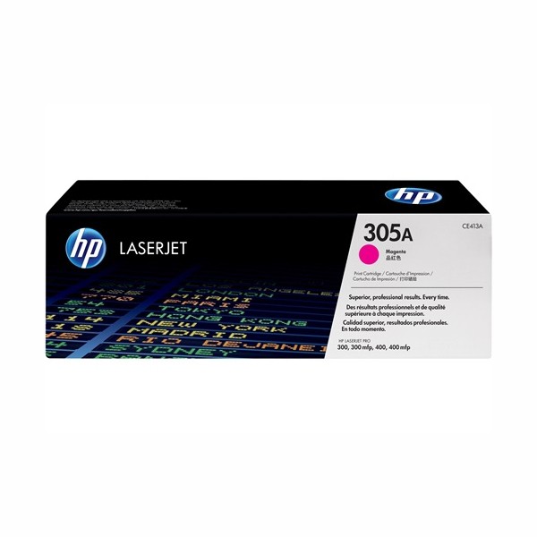 HP 305A (CE413A) Original Standard Yield Laser Toner Cartridge - Single Pack - Magenta - 1 Each