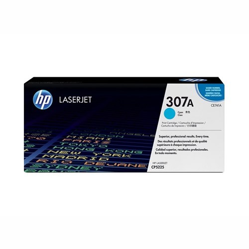 HP 307A (CE741A) Original Laser Toner Cartridge - Single Pack - Cyan - 1 Each