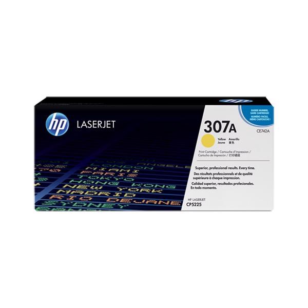 HP 307A (CE742A) Original Laser Toner Cartridge - Single Pack - Yellow - 1 Each