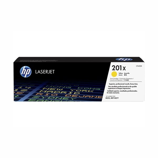 HP 201X (CF402X) Original High Yield Laser Toner Cartridge - Single Pack - Yellow - 1 Each