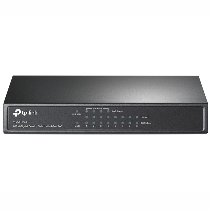 TP-Link TL-SG1008P 8 Ports Ethernet Switch - Gigabit Ethernet - 10/100/1000Base-T