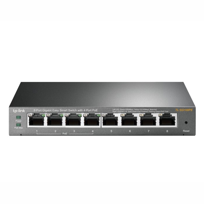 TP-Link EasySmart TL-SG108PE 8 Ports Manageable Ethernet Switch - Gigabit Ethernet - 10/100/1000Base-T
