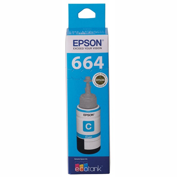 Epson T664 Ink Refill Kit - Cyan - Inkjet