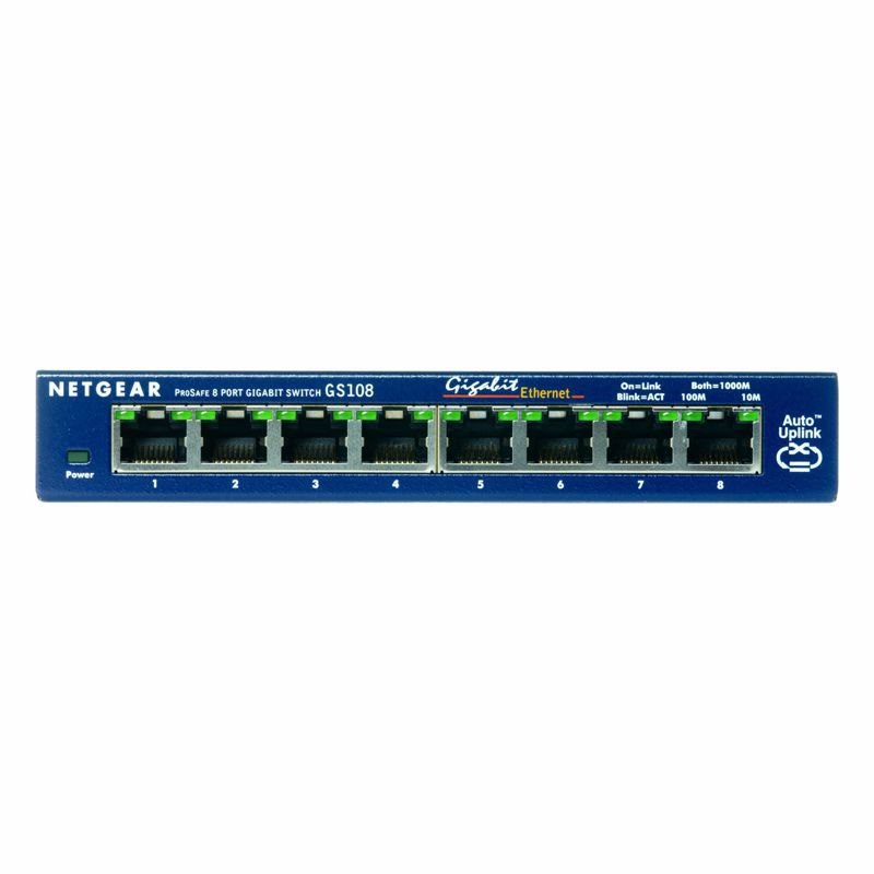 Netgear ProSafe GS108 8 Ports Ethernet Switch - Gigabit Ethernet - 10/100/1000Base-T