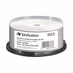 Verbatim 43738 Blu-ray Recordable Media - BD-R - 6x - 25 GB - 25 - White