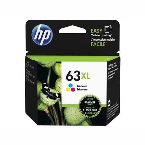 HP 63XL Original High Yield Inkjet Ink Cartridge - Tri-colour Pack