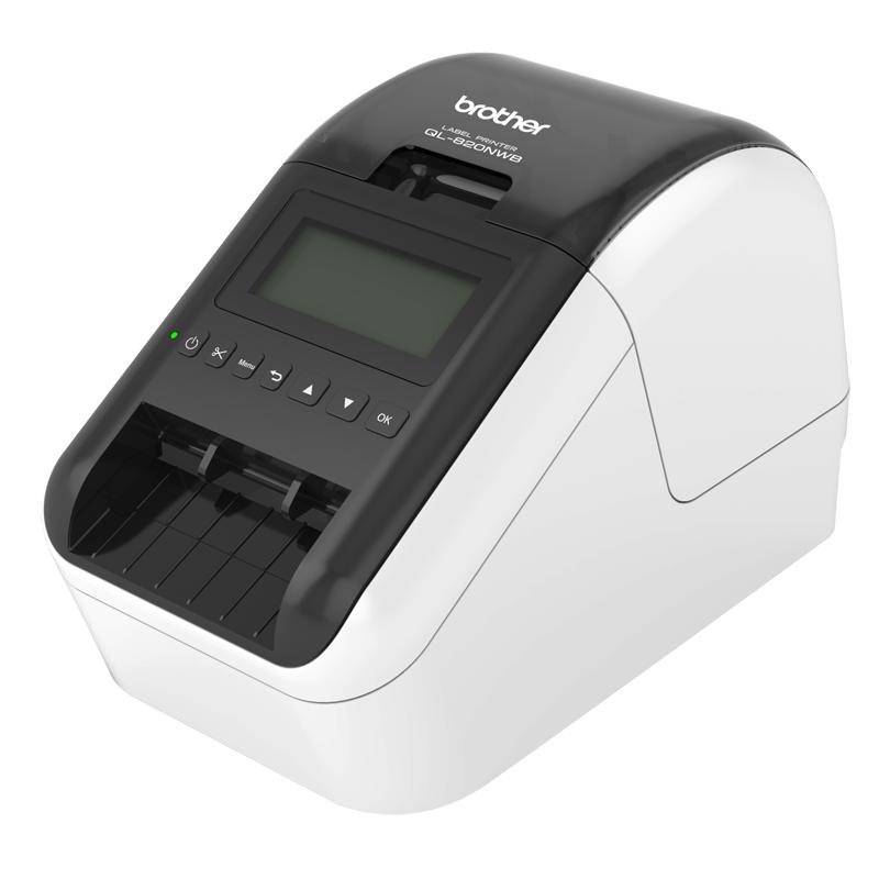 Brother QL820NWB Direct Thermal Printer - Monochrome - Handheld - Label Print - USB - Bluetooth - Wireless LAN