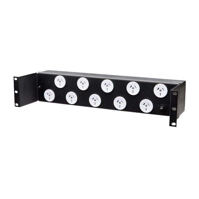 PowerShield RPR-10HMCB Power Distribution Unit Unmanaged 19-Inch Horizontal Power Rail With 10 X 10A Australian Sockets
