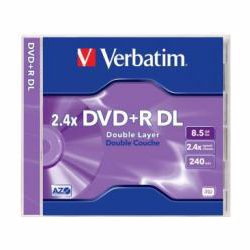 Verbatim DVD Recordable Media - DVD+R DL - 2.4x - 8.50 GB - 1