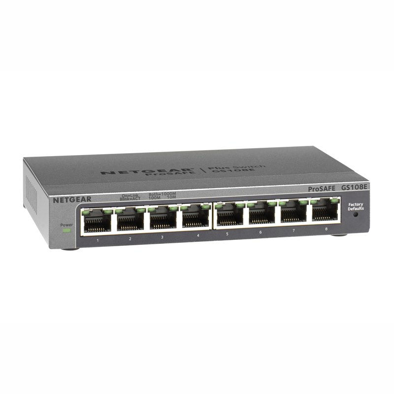 Netgear ProSafe Plus GS108E 8 Ports Ethernet Switch - Gigabit Ethernet - 10/100/1000Base-T