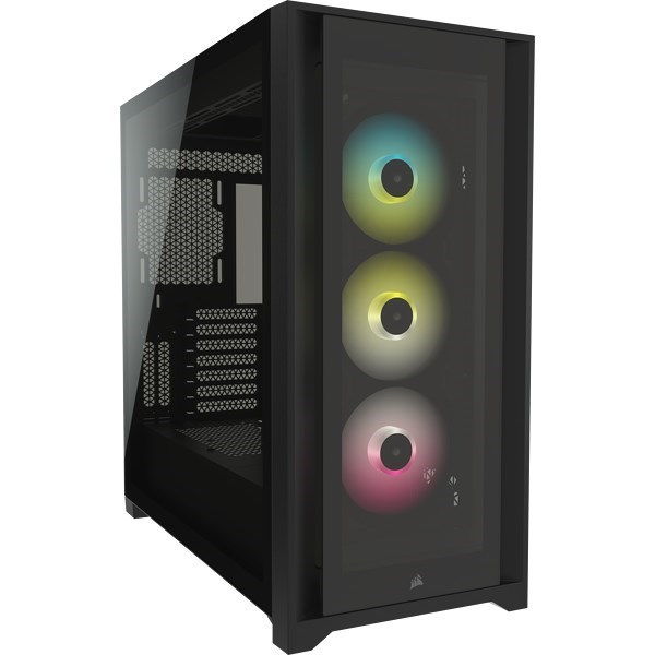 Corsair Icue 5000X RGB Tempered Glass Mid-Tower Smart Case, Black