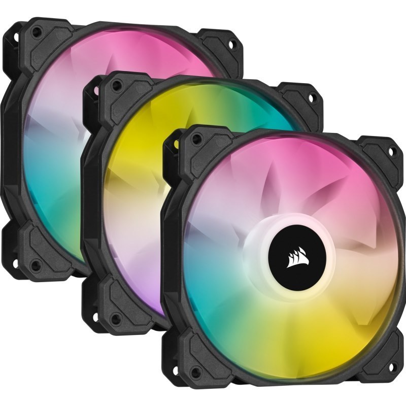 Corsair SP120 RGB Elite, 120MM RGB Led Fan With AirGuide, Triple Pack With Lighting Node Core