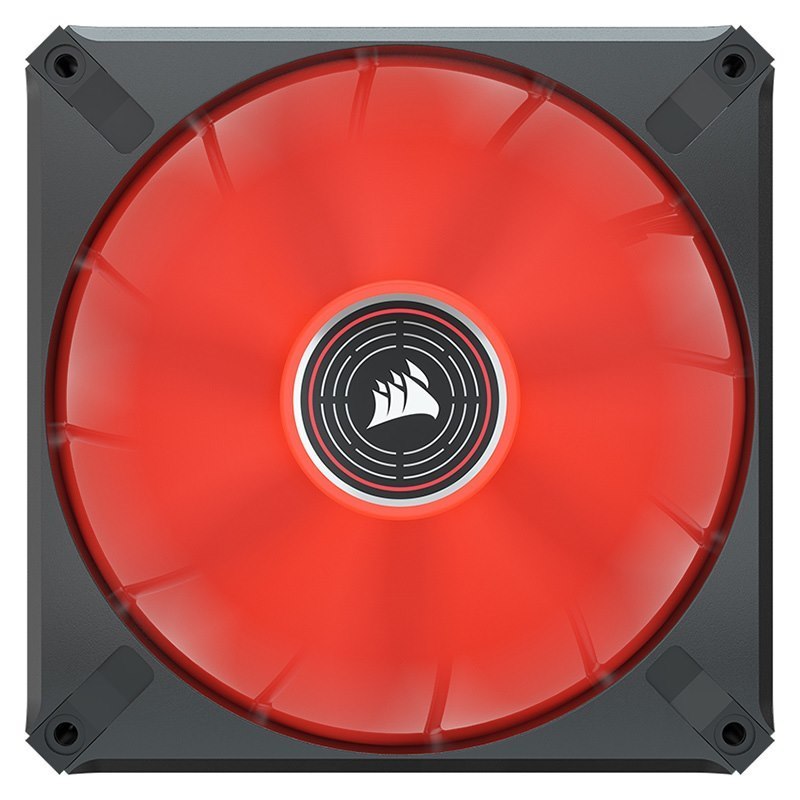 Corsair ML Elite Series, ML140 Led Elite, 140MM Magnetic Levitation Red Led Fan With AirGuide, Single Pack