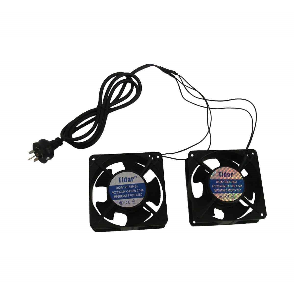 Dual Fan Unit For Wall Mounted And Swing Mount Cabinets