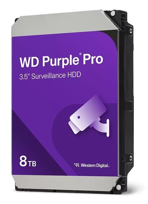 Western Digital WD Purple Pro 8TB 3.5" Surveillance HDD 7200RPM 256MB Sata3 245MB/s 550TBW 24X7 64 Cameras Av NVR DVR 2.5Mil MTBF