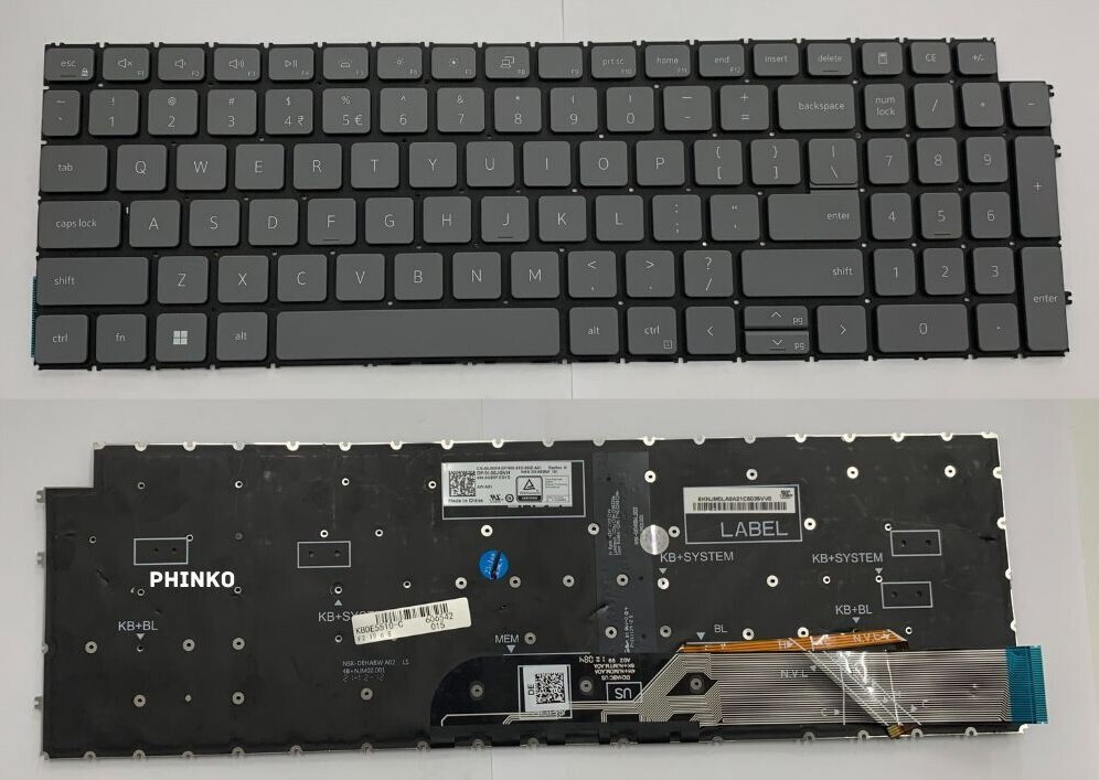 Dell Inspiron Grey US Backlit Keyboard For  Dell Inspiron 15 3511 3515 15 5510 5515 7510