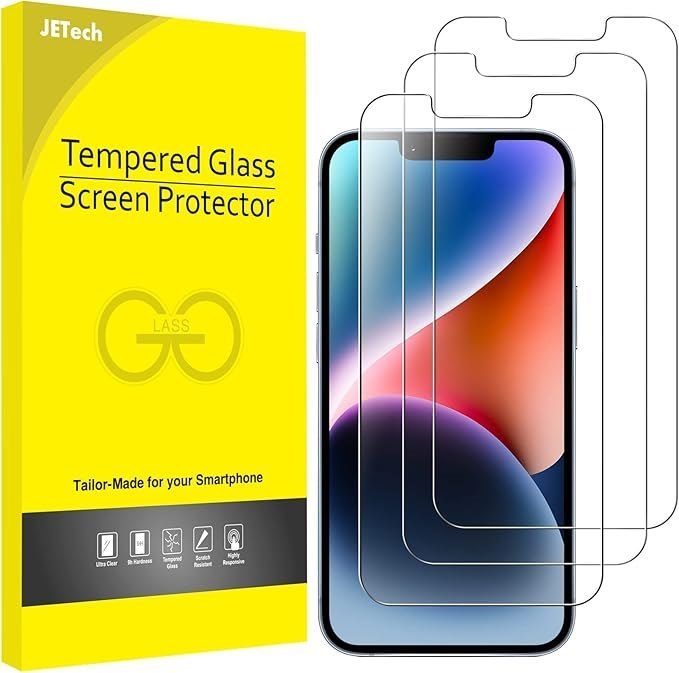 JETech Screen Protector for iPhone 16e 2025, iPhone 14 6.1-Inch, Tempered Glass Film